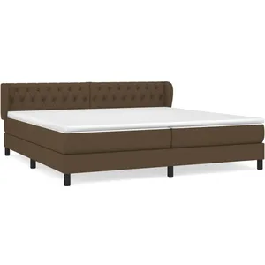vidaXL Sommier à lattes de lit avec matelas Marron foncé 200x200 cm pas cher