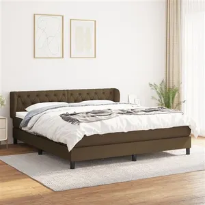 vidaXL Sommier à lattes de lit avec matelas Marron foncé 160x200 cm pas cher