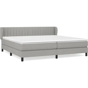 vidaXL Sommier à lattes de lit avec matelas Gris clair 200x200cm Tissu pas cher