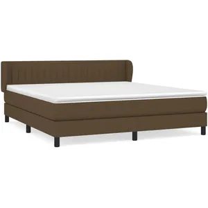 vidaXL Sommier à lattes de lit avec matelas Marron foncé 180x200 cm pas cher