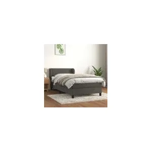 vidaXL Sommier à lattes de lit et matelas Gris foncé 90x190 cm Velours pas cher