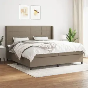 Comparateur de prix : vidaXL Sommier à lattes de lit avec matelas Taupe 200x200 cm Tissu