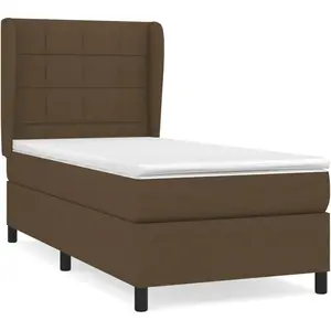vidaXL Sommier à lattes de lit avec matelas Marron foncé 100x200 cm pas cher