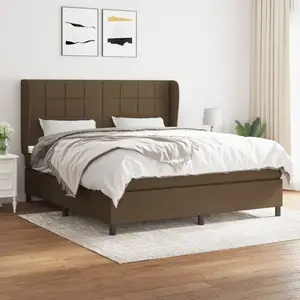 vidaXL Sommier à lattes de lit avec matelas Marron foncé 160x200 cm pas cher