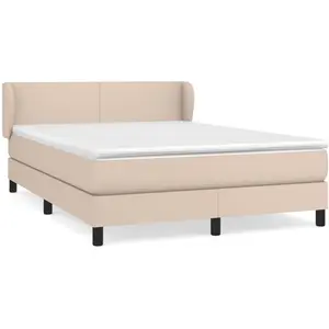 vidaXL Sommier à lattes de lit avec matelas Cappuccino 140x190 cm pas cher
