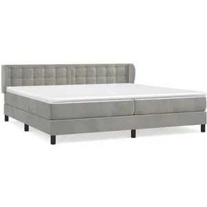 vidaXL Sommier à lattes de lit et matelas Gris clair 200x200cm Velours pas cher