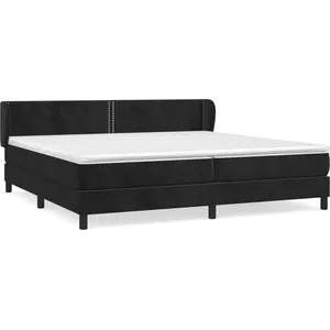 vidaXL Sommier à lattes de lit et matelas Noir 200x200 cm Velours pas cher