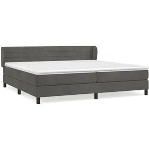 vidaXL Sommier à lattes de lit et matelas Gris foncé 200x200cm Velours pas cher