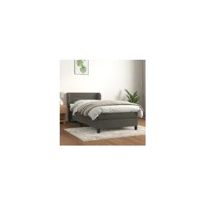 vidaXL Sommier à lattes de lit et matelas Gris foncé 90x190 cm Velours pas cher