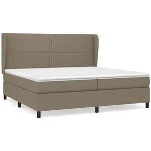 Comparateur de prix : vidaXL Sommier à lattes de lit avec matelas Taupe 200x200 cm Tissu
