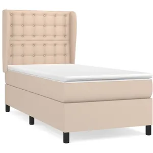 vidaXL Sommier à lattes de lit avec matelas Cappuccino 80x200 cm pas cher