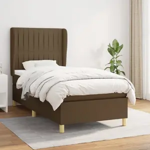 vidaXL Sommier à lattes de lit avec matelas Marron foncé 80x200 cm pas cher