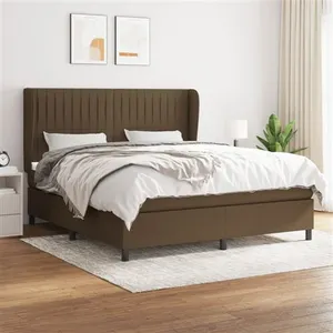 vidaXL Sommier à lattes de lit avec matelas Marron foncé 180x200 cm pas cher