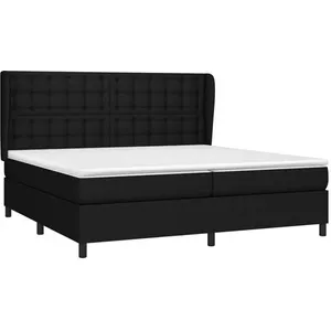 vidaXL Sommier à lattes de lit avec matelas Noir 200x200 cm Tissu pas cher