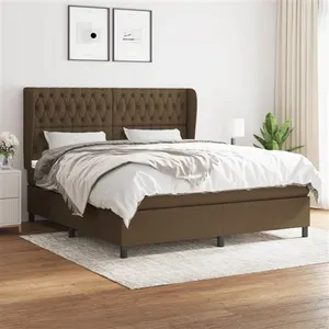 vidaXL Sommier à lattes de lit avec matelas Marron foncé 180x200 cm pas cher