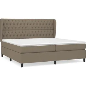 Comparateur de prix : vidaXL Sommier à lattes de lit avec matelas Taupe 200x200 cm Tissu