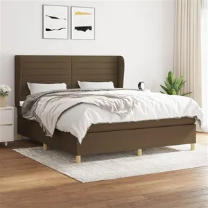 vidaXL Sommier à lattes de lit avec matelas Marron foncé 160x200 cm pas cher