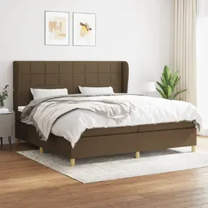 vidaXL Sommier à lattes de lit avec matelas Marron foncé 200x200 cm pas cher