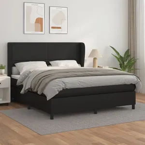 vidaXL Sommier à lattes de lit avec matelas Noir 160x200 cm pas cher