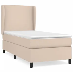 vidaXL Sommier à lattes de lit avec matelas Cappuccino 90x190 cm pas cher
