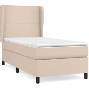 vidaXL Sommier à lattes de lit avec matelas Cappuccino 90x200 cm pas cher