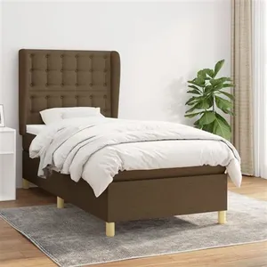 vidaXL Sommier à lattes de lit avec matelas Marron foncé 100x200 cm pas cher