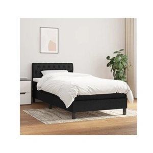 vidaXL Sommier à lattes de lit avec matelas Noir 90x190 cm Tissu pas cher