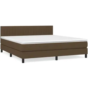 vidaXL Sommier à lattes de lit avec matelas Marron foncé 180x200 cm pas cher