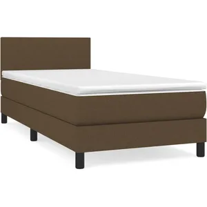 vidaXL Sommier à lattes de lit avec matelas Marron foncé 80x200 cm pas cher