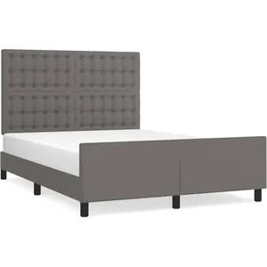 vidaXL Cadre de lit avec tête de lit Gris 140x190 cm Similicuir pas cher
