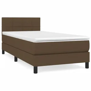 vidaXL Sommier à lattes de lit avec matelas Marron foncé 90x200 cm pas cher