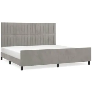 vidaXL Cadre de lit avec tête de lit Gris clair 200x200 cm Velours pas cher
