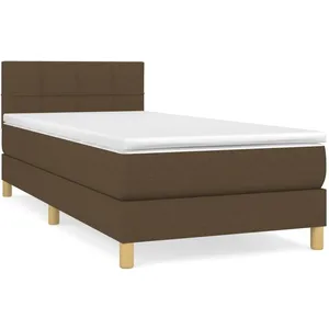vidaXL Sommier à lattes de lit avec matelas Marron foncé 80x200 cm pas cher