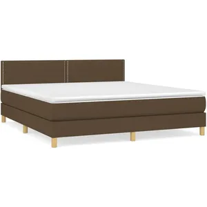 vidaXL Sommier à lattes de lit avec matelas Marron foncé 180x200 cm pas cher