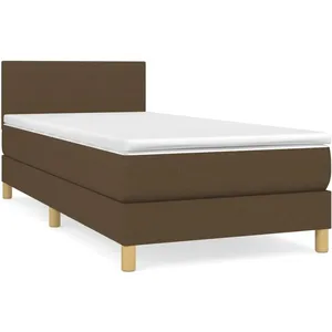 vidaXL Sommier à lattes de lit avec matelas Marron foncé 80x200 cm pas cher