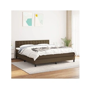 vidaXL Sommier à lattes de lit avec matelas Marron foncé 160x200 cm