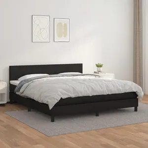vidaXL Sommier à lattes de lit avec matelas Noir 160x200 cm pas cher