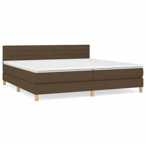 vidaXL Sommier à lattes de lit avec matelas Marron foncé 200x200 cm pas cher