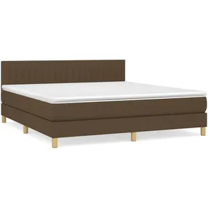 vidaXL Sommier à lattes de lit avec matelas Marron foncé 180x200 cm pas cher