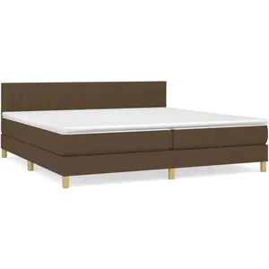 vidaXL Sommier à lattes de lit avec matelas Marron foncé 200x200 cm pas cher