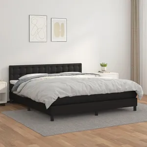 vidaXL Sommier à lattes de lit avec matelas Noir 160x200 cm pas cher