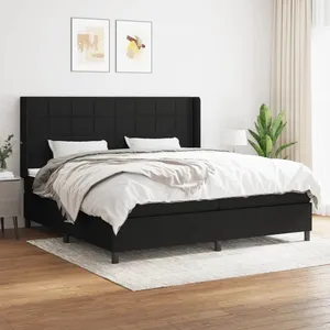 Comparateur de prix : vidaXL Sommier à lattes de lit avec matelas Noir 200x200 cm Tissu
