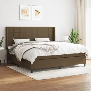 vidaXL Sommier à lattes de lit avec matelas Marron foncé 200x200 cm pas cher