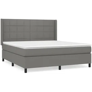 Comparateur de prix : vidaXL Sommier à lattes de lit avec matelas Gris foncé 180x200cm Tissu