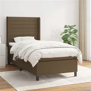 vidaXL Sommier à lattes de lit avec matelas Marron foncé 90x190 cm pas cher