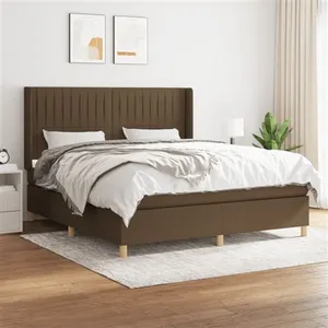 vidaXL Sommier à lattes de lit avec matelas Marron foncé 160x200 cm pas cher