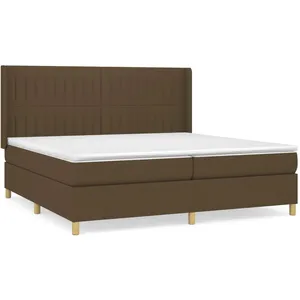 vidaXL Sommier à lattes de lit avec matelas Marron foncé 200x200 cm