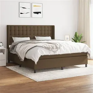 vidaXL Sommier à lattes de lit avec matelas Marron foncé 180x200 cm pas cher