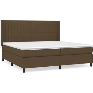 vidaXL Sommier à lattes de lit avec matelas Marron foncé 200x200 cm pas cher