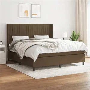 vidaXL Sommier à lattes de lit avec matelas Marron foncé 160x200 cm pas cher